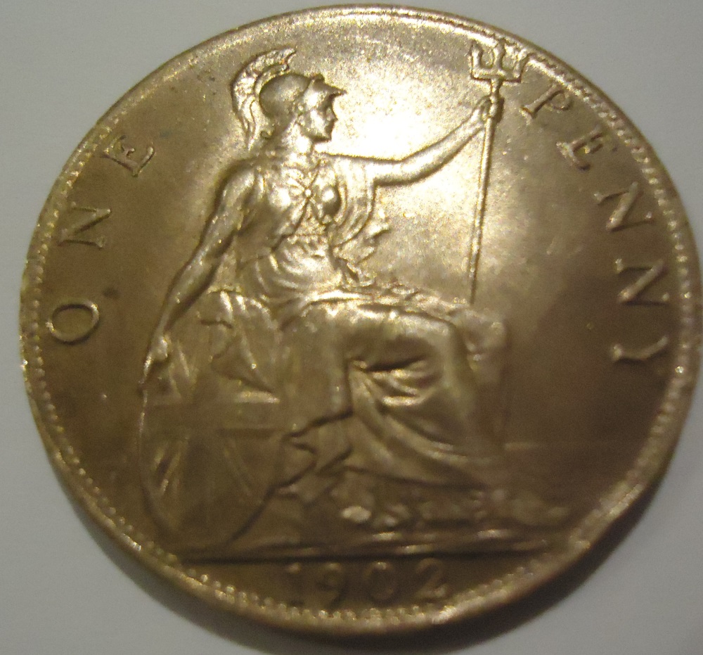 Cartwheel-Lustre?-Error-Coin?-1902-High-Sea-Level-British-Penny